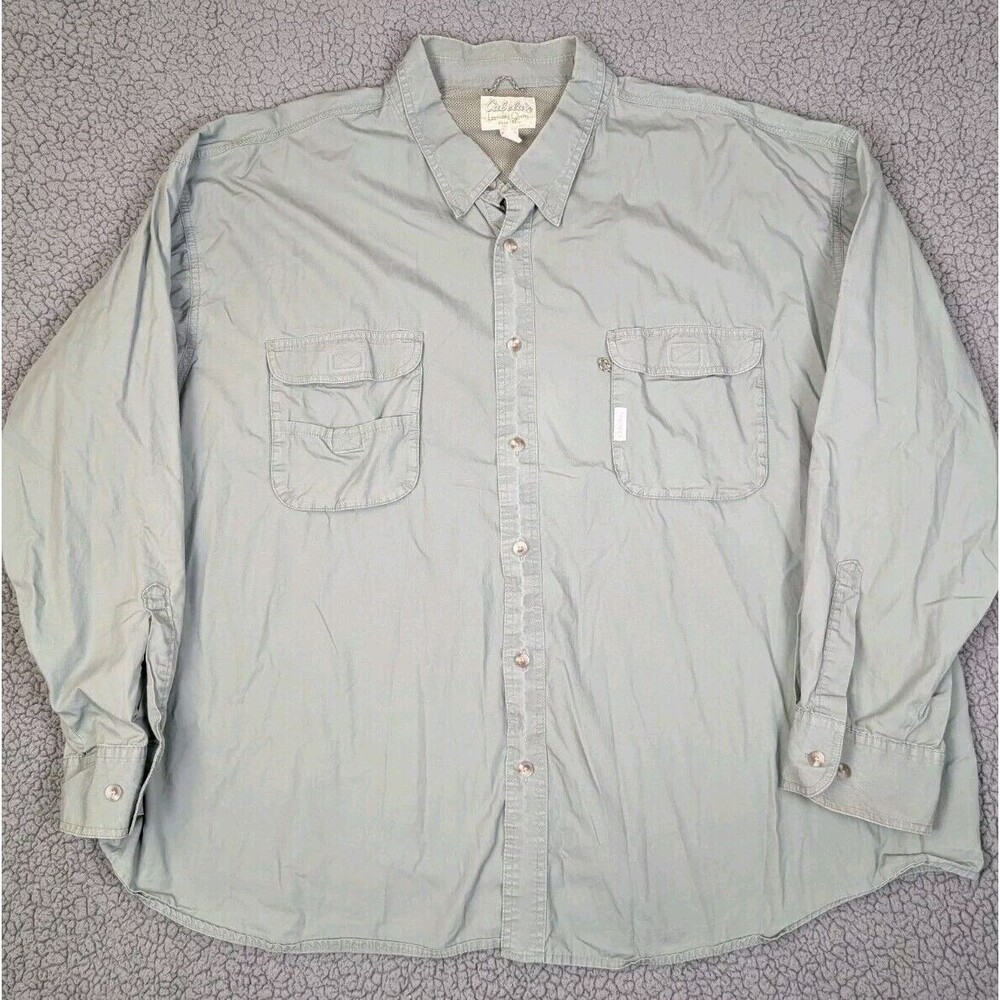 Cabela's Men's Shirt Mesh Vent Size 4x Olive Green Long Sleeve Button Up Hunting